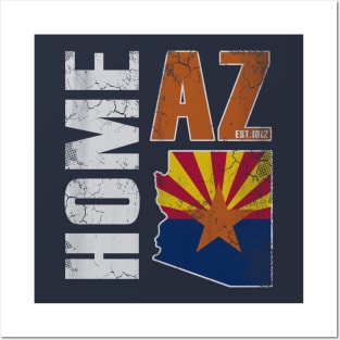 Vintage Arizona Home Flag Map Arizonian Posters and Art